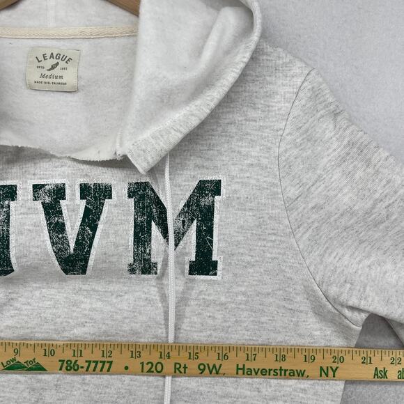 UNIVERSITY OF VERMONT Hoodie Womens M Catamounts Cropped Cutout Fleece Gray - Picture 13 of 15